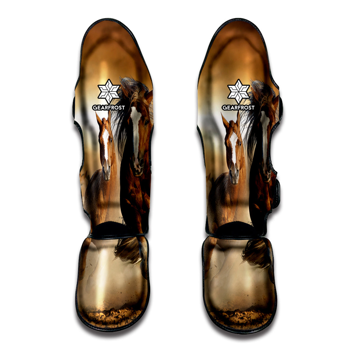 Running Wild Horses Print Muay Thai Shin Guard