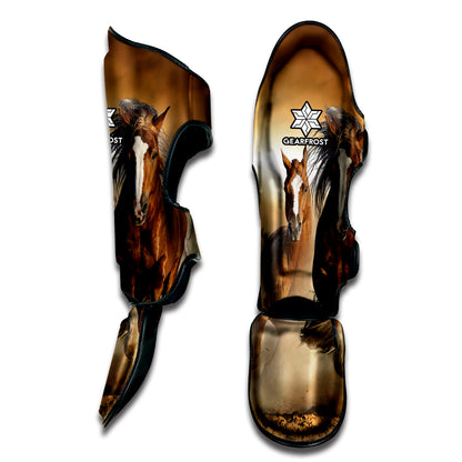 Running Wild Horses Print Muay Thai Shin Guard