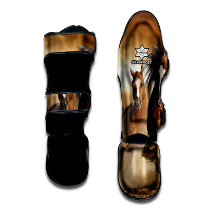 Running Wild Horses Print Muay Thai Shin Guard