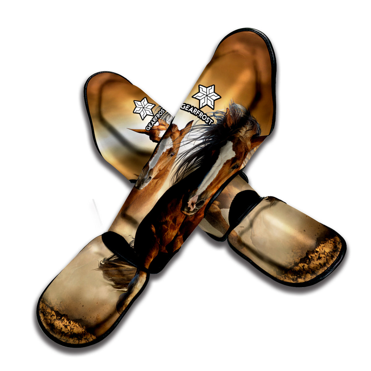 Running Wild Horses Print Muay Thai Shin Guard
