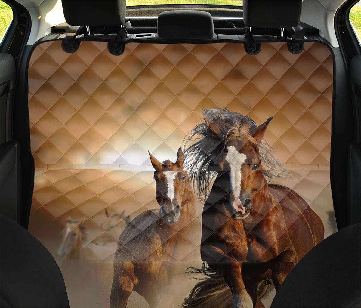 Running Wild Horses Print Pet Car Back Seat Cover