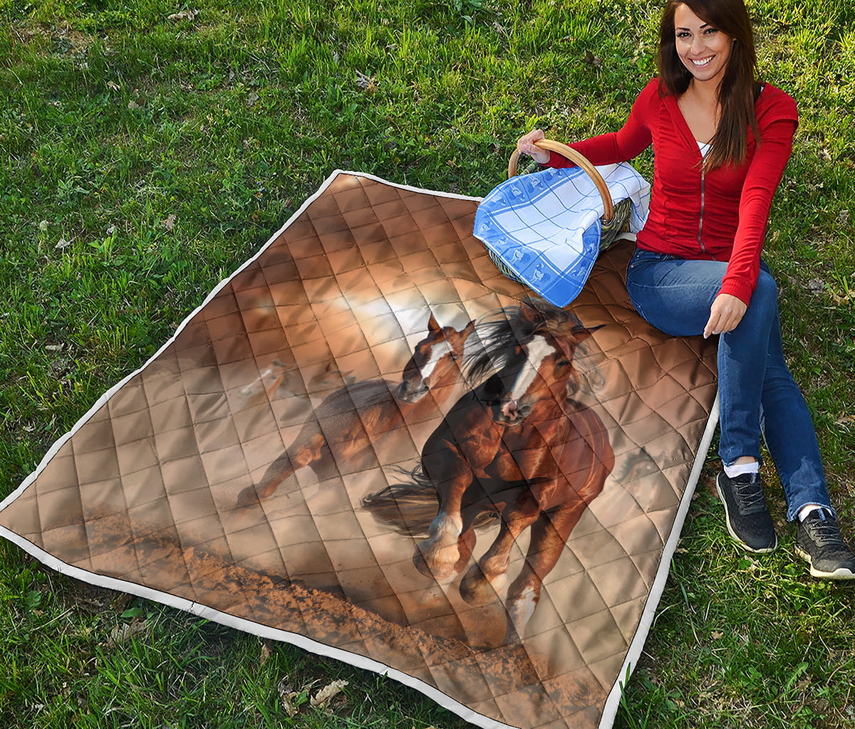 Running Wild Horses Print Quilt