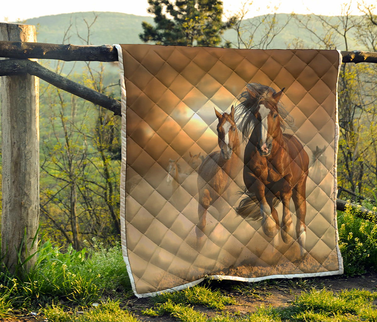 Running Wild Horses Print Quilt