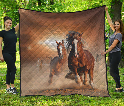 Running Wild Horses Print Quilt