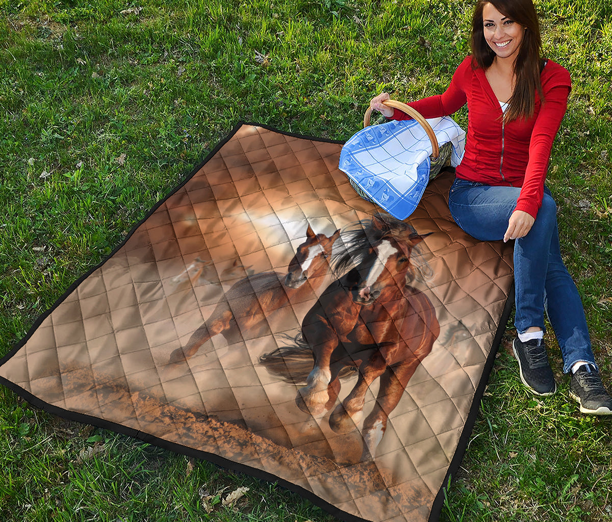 Running Wild Horses Print Quilt