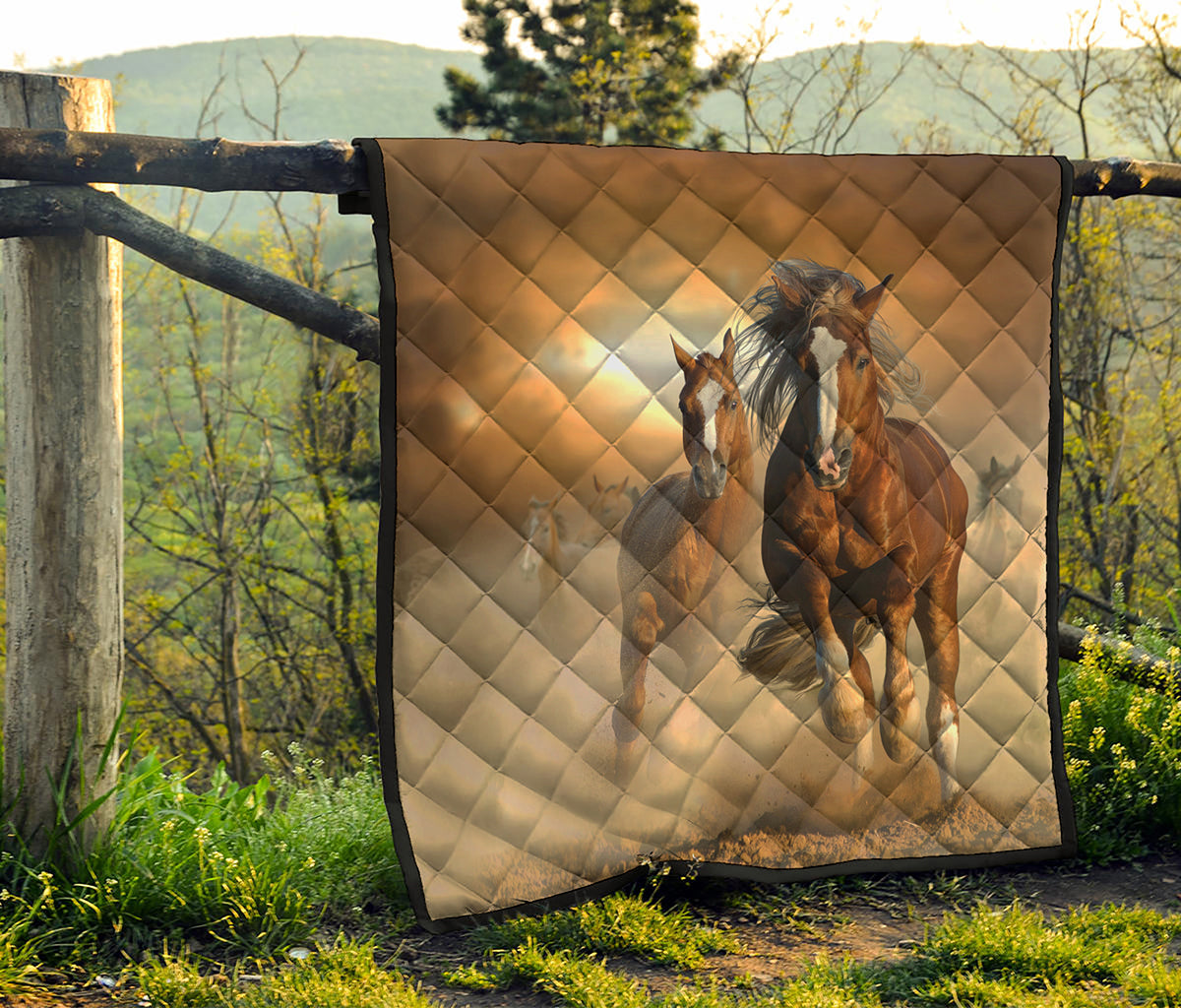 Running Wild Horses Print Quilt