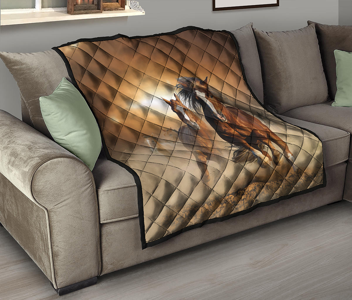 Running Wild Horses Print Quilt