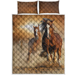 Running Wild Horses Print Quilt Bed Set