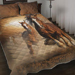 Running Wild Horses Print Quilt Bed Set