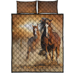 Running Wild Horses Print Quilt Bed Set