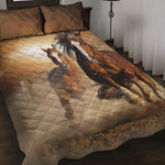 Running Wild Horses Print Quilt Bed Set