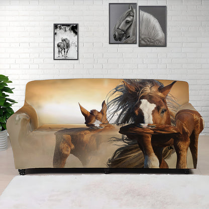 Running Wild Horses Print Sofa Cover