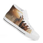 Running Wild Horses Print White High Top Shoes