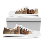Running Wild Horses Print White Low Top Shoes