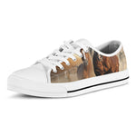 Running Wild Horses Print White Low Top Shoes