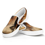 Running Wild Horses Print White Slip On Shoes
