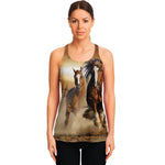 Running Wild Horses Print Women's Racerback Tank Top