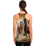 Running Wild Horses Print Women's Racerback Tank Top