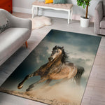 Running Wild Stallion Horse Print Area Rug