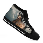 Running Wild Stallion Horse Print Black High Top Shoes