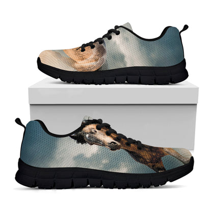 Running Wild Stallion Horse Print Black Sneakers