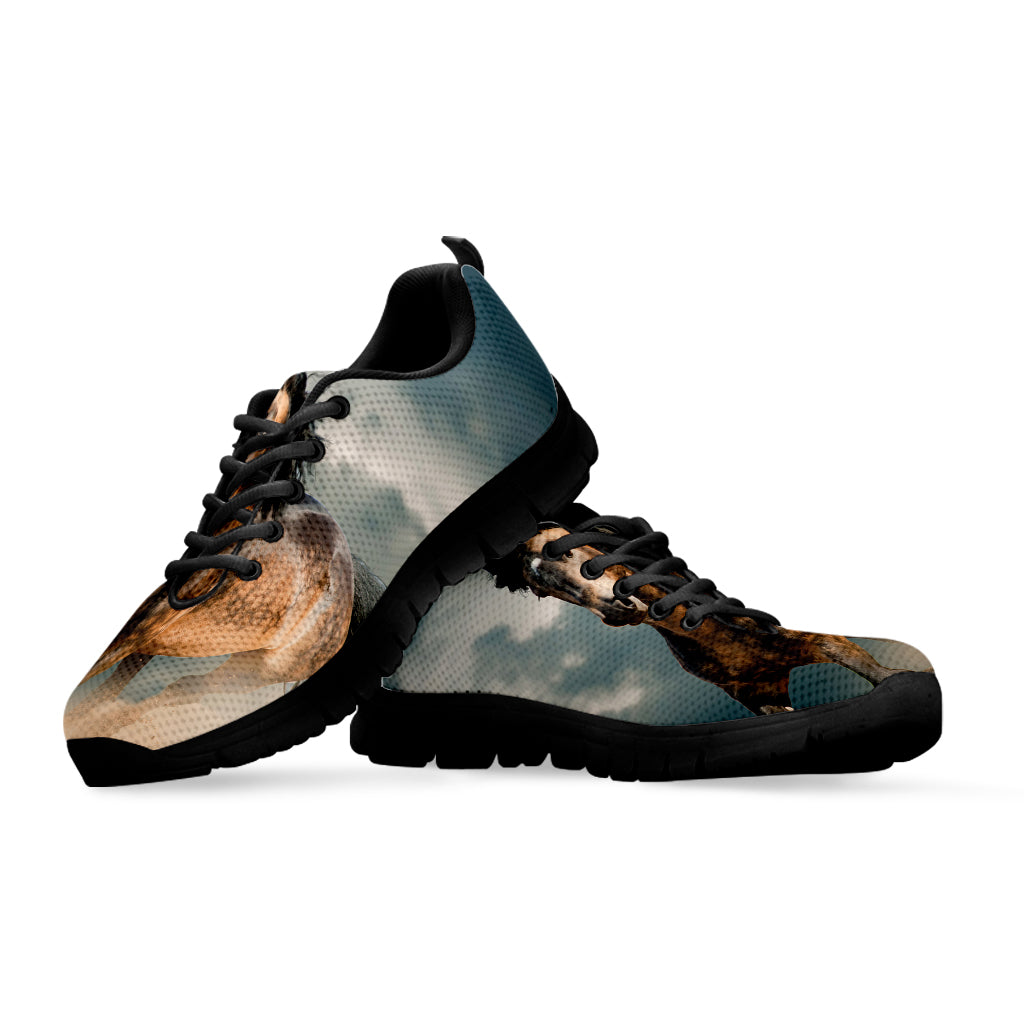 Running Wild Stallion Horse Print Black Sneakers
