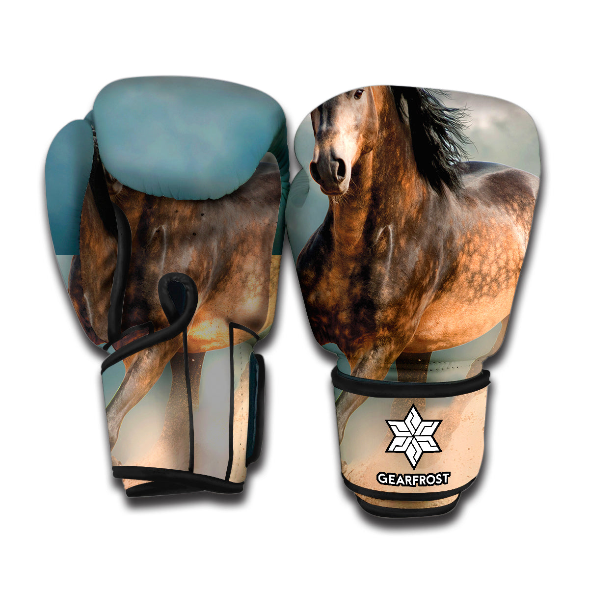 Running Wild Stallion Horse Print Boxing Gloves