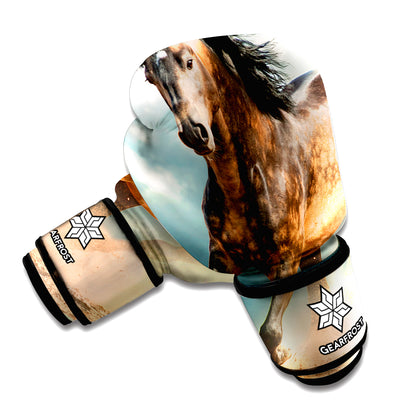 Running Wild Stallion Horse Print Boxing Gloves