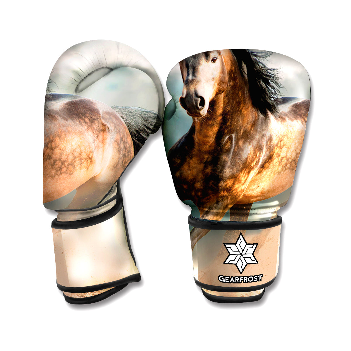 Running Wild Stallion Horse Print Boxing Gloves