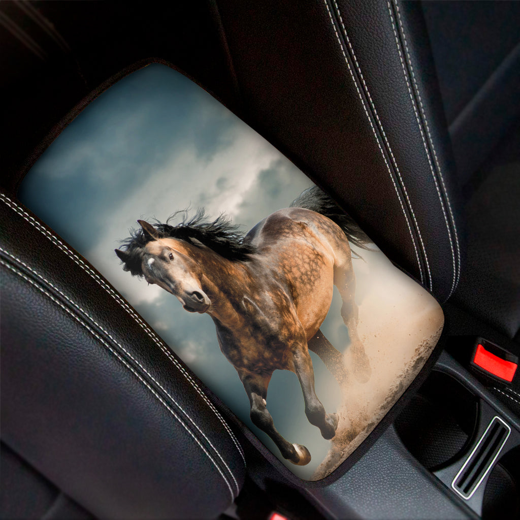 Running Wild Stallion Horse Print Car Center Console Cover