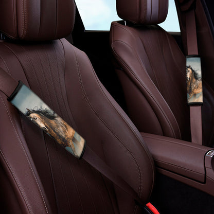 Running Wild Stallion Horse Print Car Seat Belt Covers