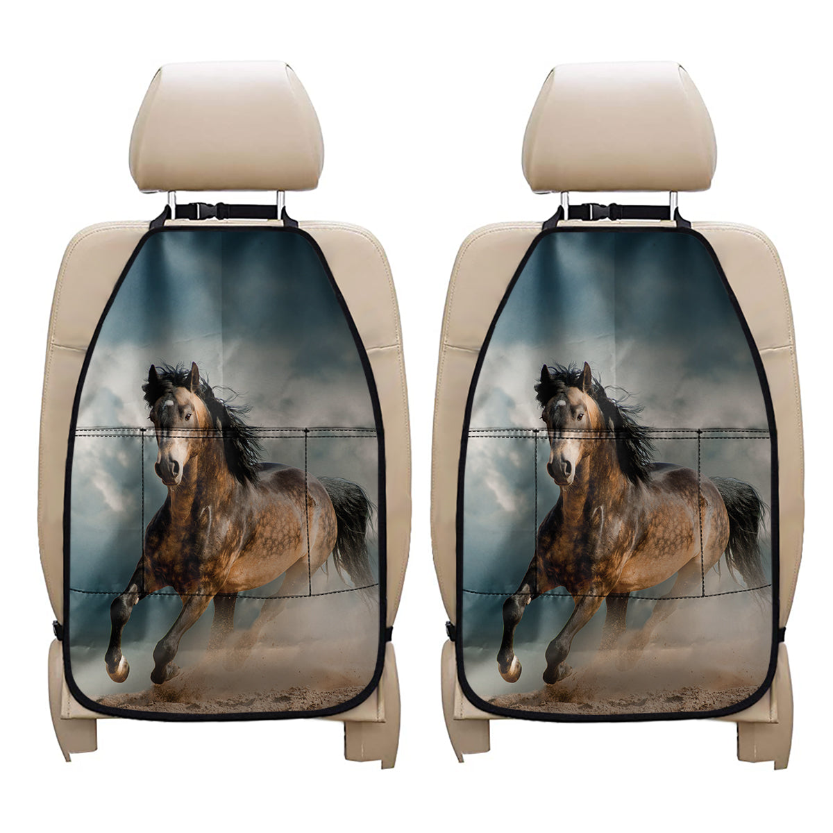 Running Wild Stallion Horse Print Car Seat Organizers