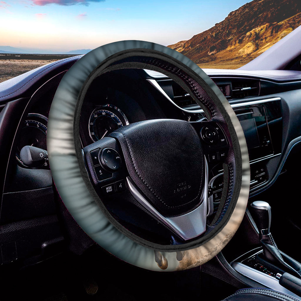 Running Wild Stallion Horse Print Car Steering Wheel Cover