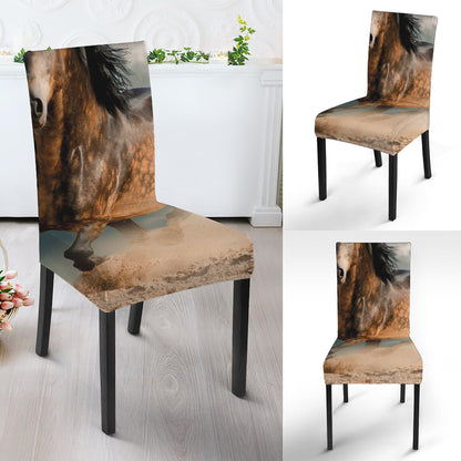 Running Wild Stallion Horse Print Dining Chair Slipcover
