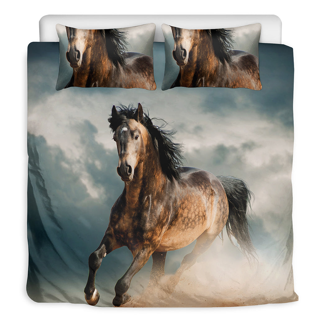 Running Wild Stallion Horse Print Duvet Cover Bedding Set