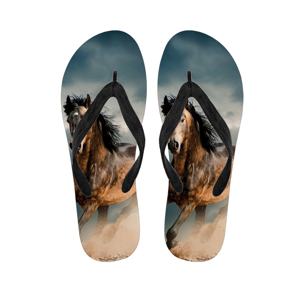 Running Wild Stallion Horse Print Flip Flops