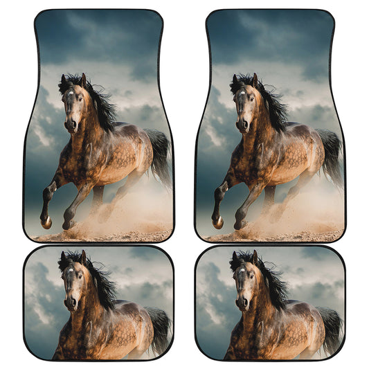 Running Wild Stallion Horse Print Front and Back Car Floor Mats