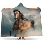 Running Wild Stallion Horse Print Hooded Blanket