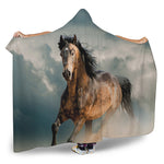 Running Wild Stallion Horse Print Hooded Blanket