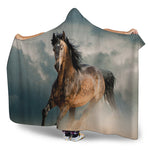 Running Wild Stallion Horse Print Hooded Blanket