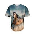 Running Wild Stallion Horse Print Men's Baseball Jersey
