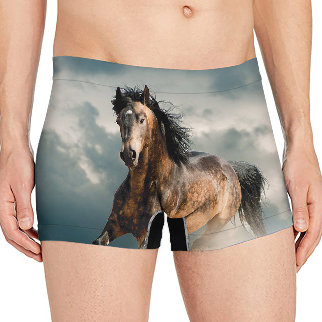Running Wild Stallion Horse Print Men's Boxer Briefs