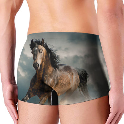 Running Wild Stallion Horse Print Men's Boxer Briefs