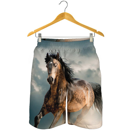 Running Wild Stallion Horse Print Men's Shorts