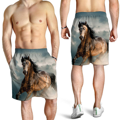Running Wild Stallion Horse Print Men's Shorts