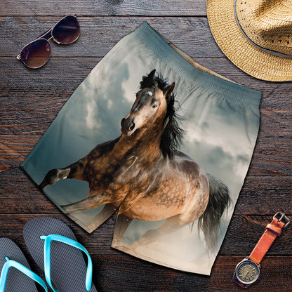 Running Wild Stallion Horse Print Men's Shorts