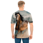 Running Wild Stallion Horse Print Men's T-Shirt