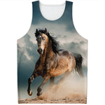 Running Wild Stallion Horse Print Men's Tank Top