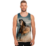 Running Wild Stallion Horse Print Men's Tank Top