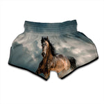 Running Wild Stallion Horse Print Muay Thai Boxing Shorts